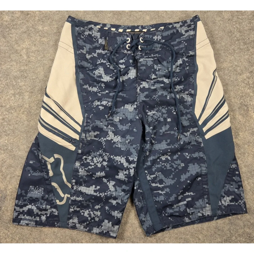 FOX RACING Board Shorts Signature Series KALANI ROBB Blue Digital Camo Size 34